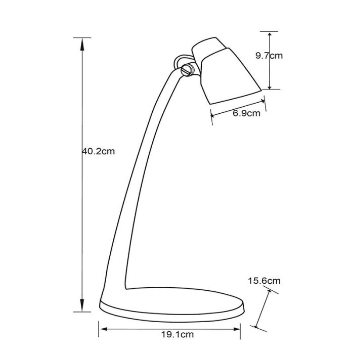 Black desk lamp classic, Ludo, 4,5W, 3000K LED, with switch