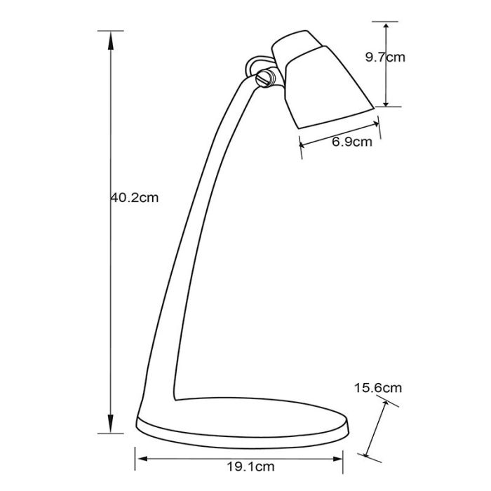 White desk lamp classic, Ludo, 4,5W, 3000K LED, with switch