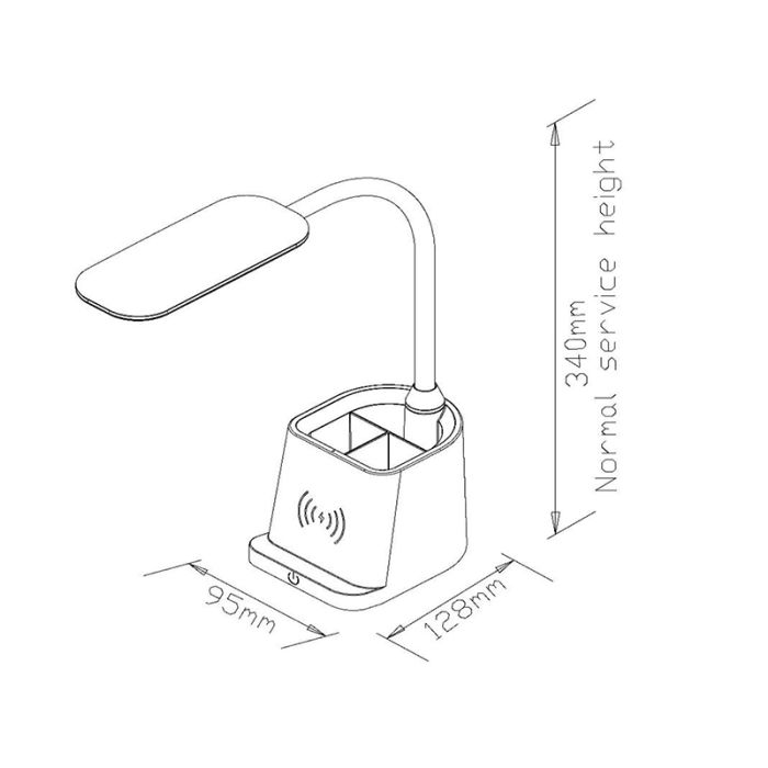 Black desk lamp modern, Penny, 4,7W, 3000K LED, with switch