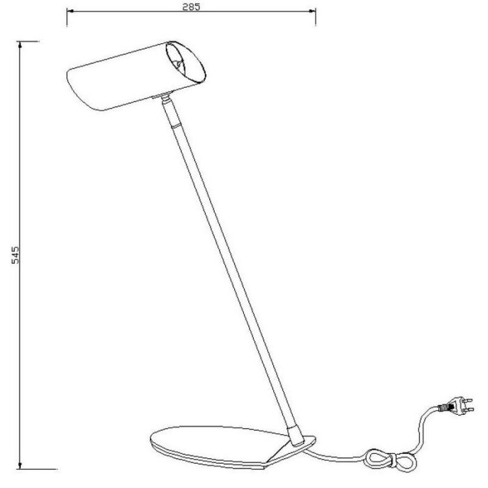 White desk lamp modern, Hester, with switch