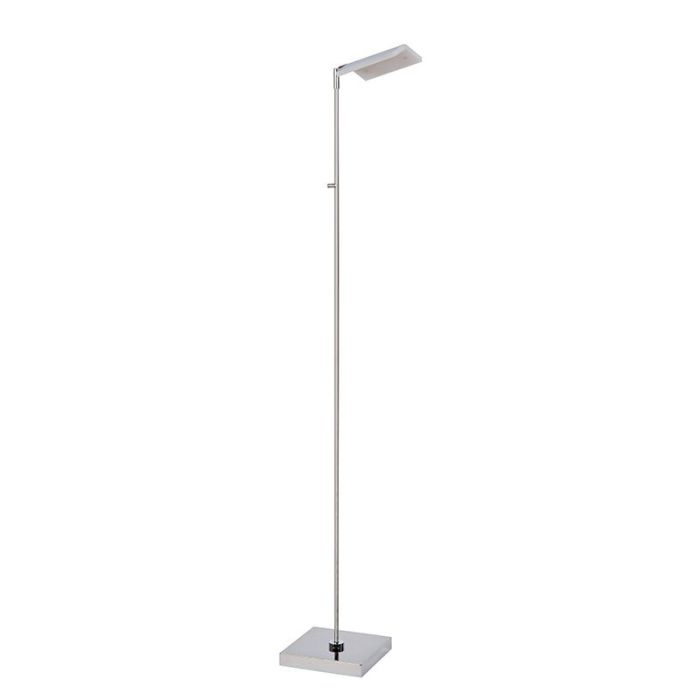 Chrome reading floor lamp modern, Aaron, 12W, 2700K LED, with touch dimmer