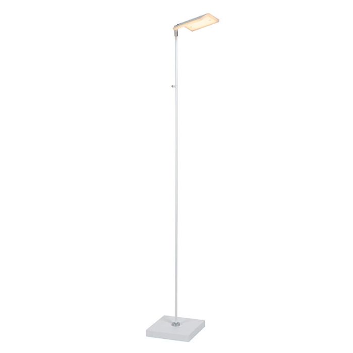 White reading floor lamp modern, Aaron, 12W, 2700K LED, with touch dimmer