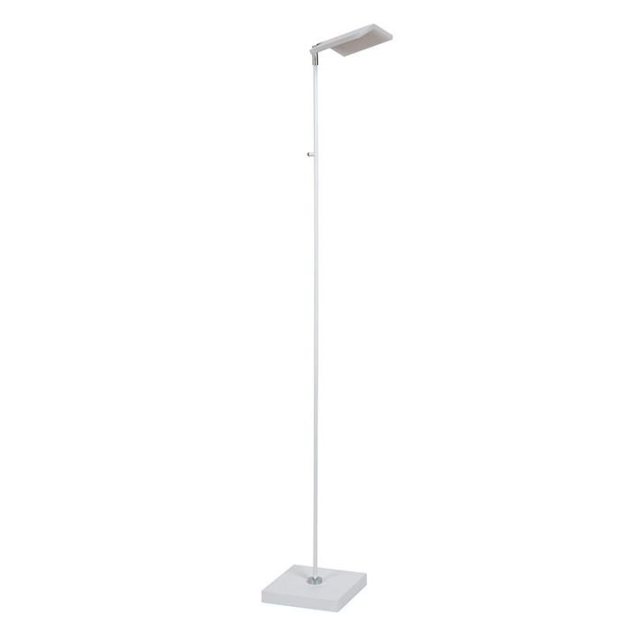 White reading floor lamp modern, Aaron, 12W, 2700K LED, with touch dimmer