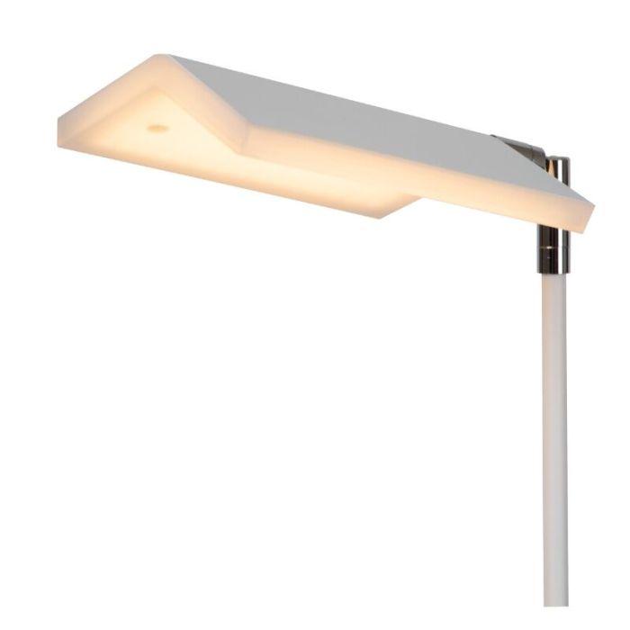 White reading floor lamp modern, Aaron, 12W, 2700K LED, with touch dimmer