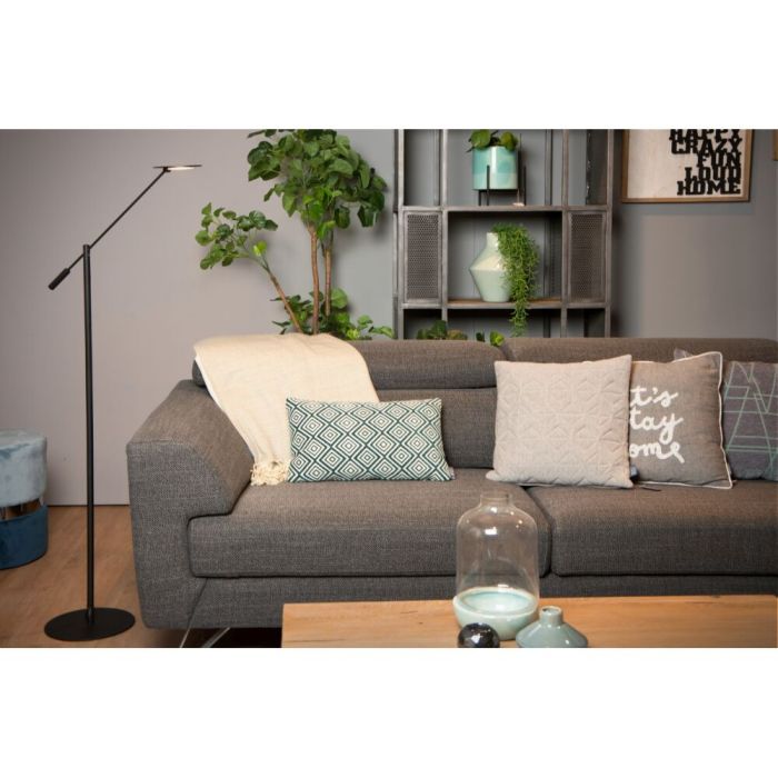 Black reading floor lamp modern, Anselmo, 9W, 3000K LED
