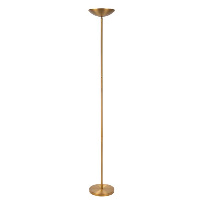 Brass reading floor lamp modern, Zenith, 20W, 3000K LED, with touch dimmer