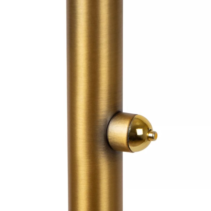 Brass reading floor lamp modern, Zenith, 20W, 3000K LED, with touch dimmer