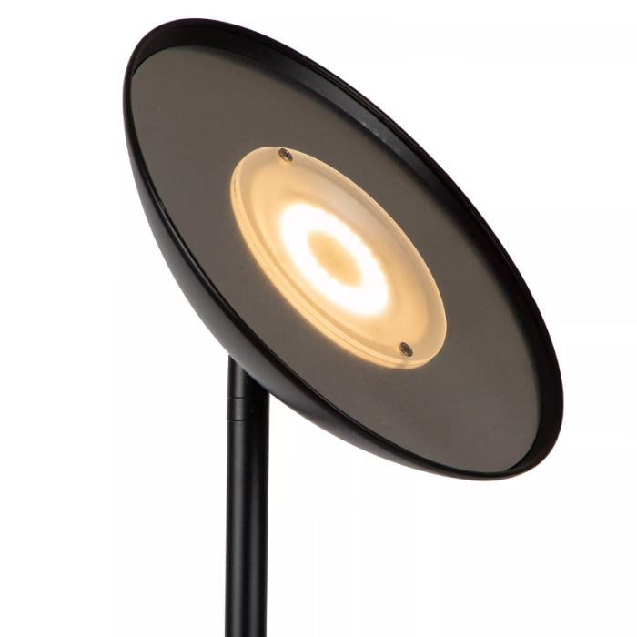 Black reading floor lamp modern, Zenith, 20W, 3000K LED, with touch dimmer