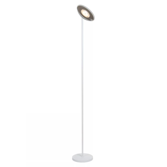 White reading floor lamp modern, Zenith, 20W, 3000K LED, with touch dimmer
