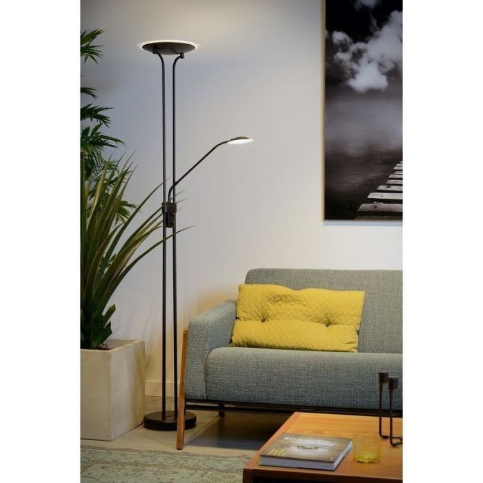 Black reading floor lamp modern, Champion, 20W, 3000K LED