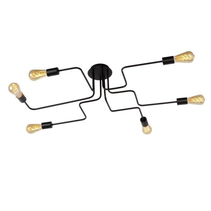 Black flush ceiling light classic, Lester
