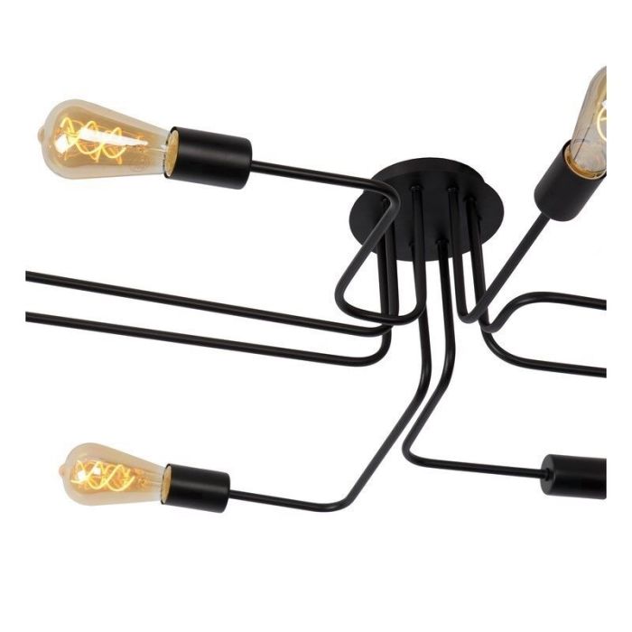 Black flush ceiling light classic, Lester