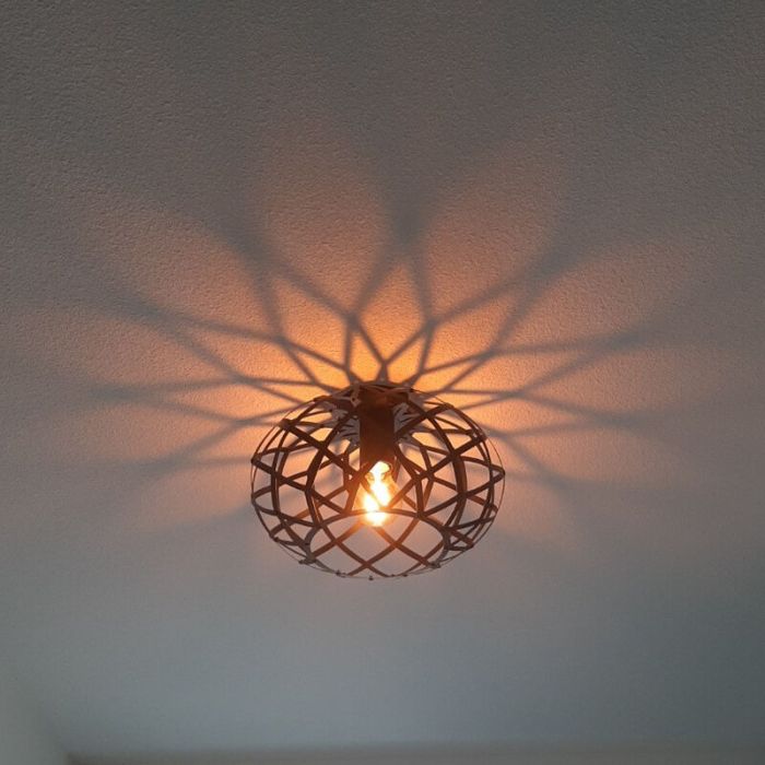 Black flush ceiling light modern, Wolfram