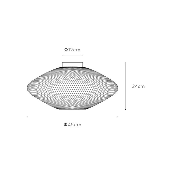 Black flush ceiling light modern, Mesh