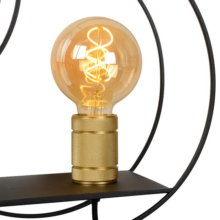 Golden wall light retro, Circle, with switch