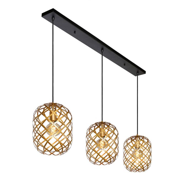 Golden pendant light modern, Wolfram