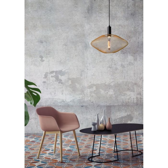 Golden pendant light modern, Mesh