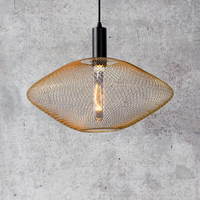 Golden pendant light modern, Mesh