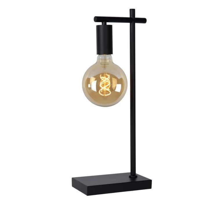 Black table lamp modern, Leanne, with switch