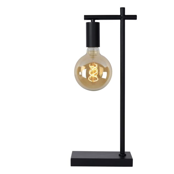 Black table lamp modern, Leanne, with switch