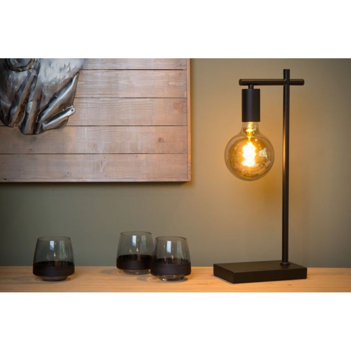 Black table lamp modern, Leanne, with switch