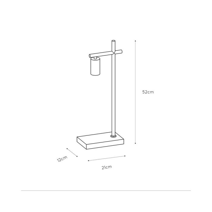 Black table lamp modern, Leanne, with switch
