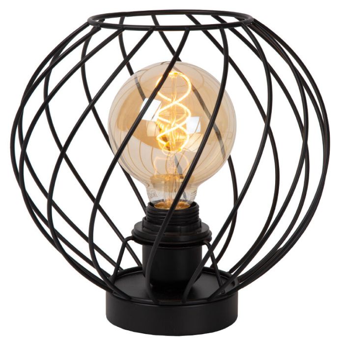 Black table lamp classic, Danza, with switch
