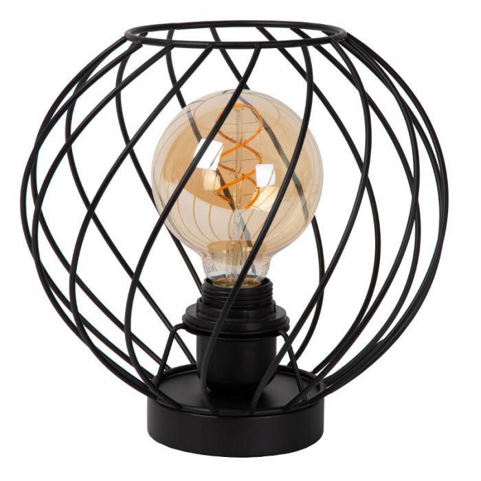 Black table lamp classic, Danza, with switch