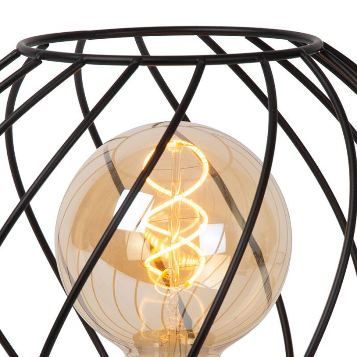Black table lamp classic, Danza, with switch