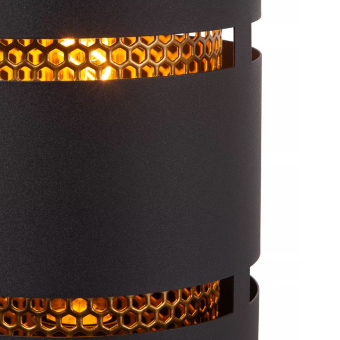 Black table lamp modern, Rosas, with switch