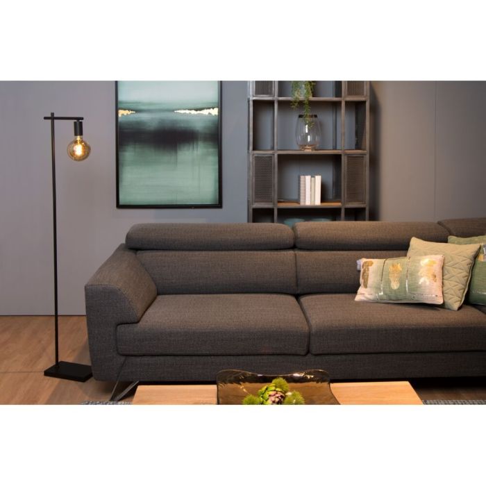 Black floor lamp modern, Leanne, with switch