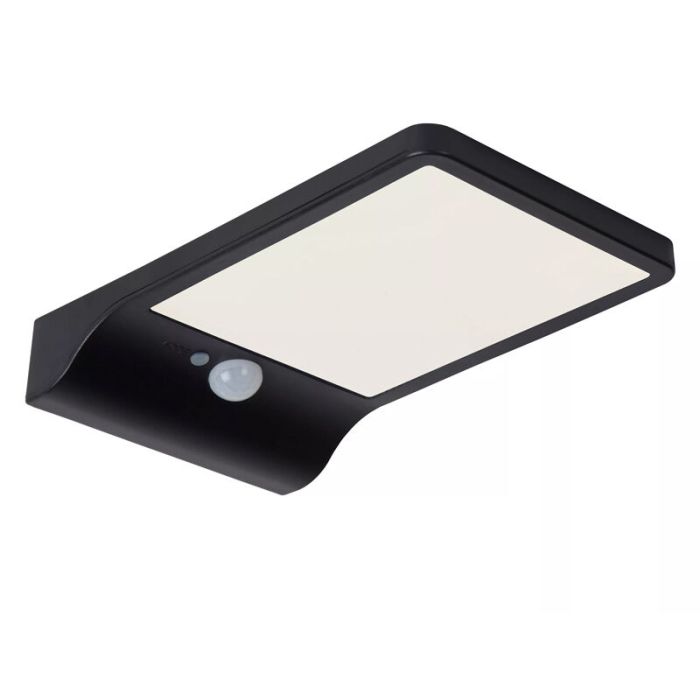 Black outdoor wall light with motion sensor modern, Basic, 3W, 2700K LED, IP44