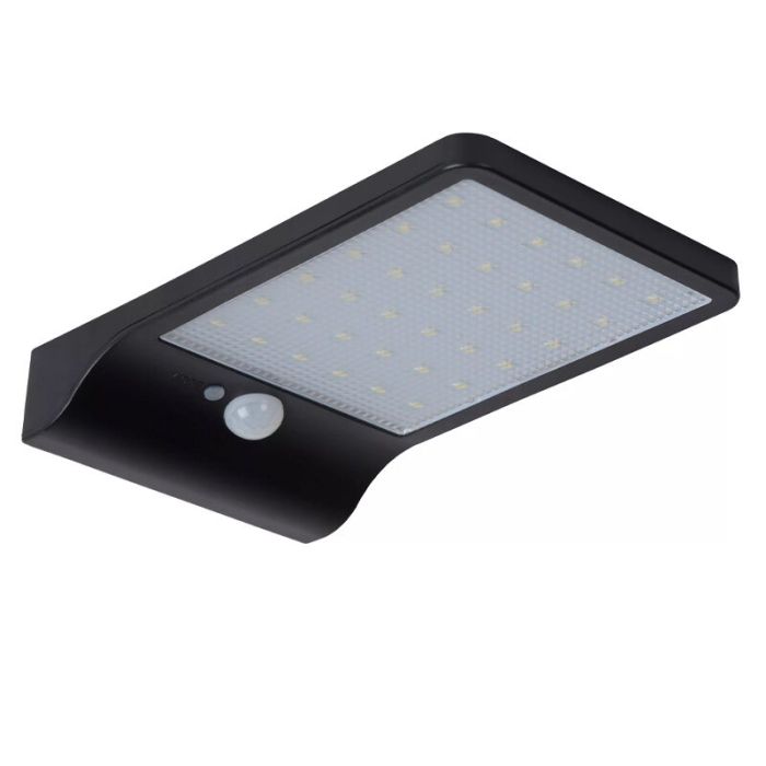 Black outdoor wall light with motion sensor modern, Basic, 3W, 2700K LED, IP44