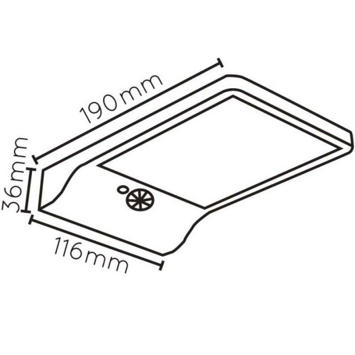 Black outdoor wall light with motion sensor modern, Basic, 3W, 2700K LED, IP44