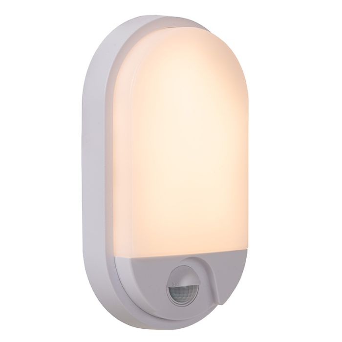 White bathroom wall light modern, Hups Ir, 10W, 3000K LED, IP54