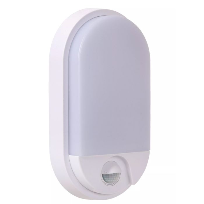 White bathroom wall light modern, Hups Ir, 10W, 3000K LED, IP54