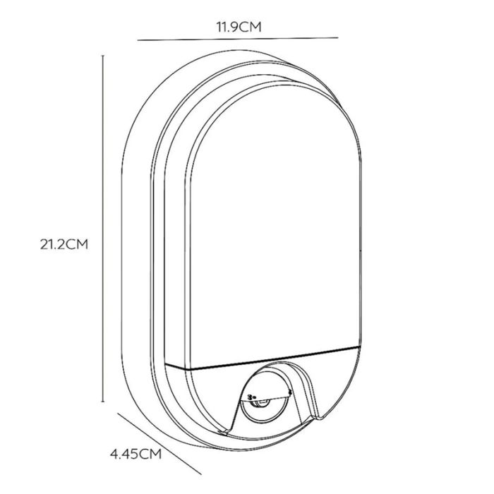 White bathroom wall light modern, Hups Ir, 10W, 3000K LED, IP54