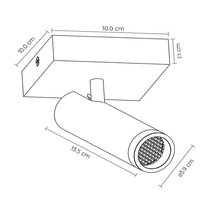 Taupe ceiling spotlight modern, Grado