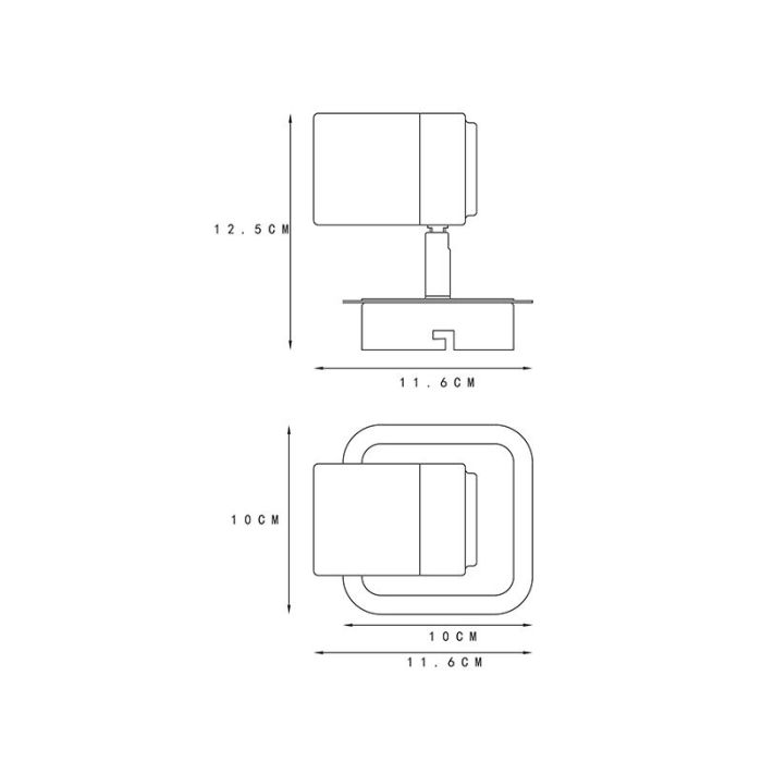 Black bathroom ceiling spotlight modern, Lennert, IP44