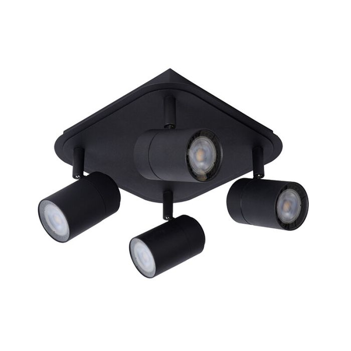 Black bathroom ceiling spotlight modern, Lennert, IP44