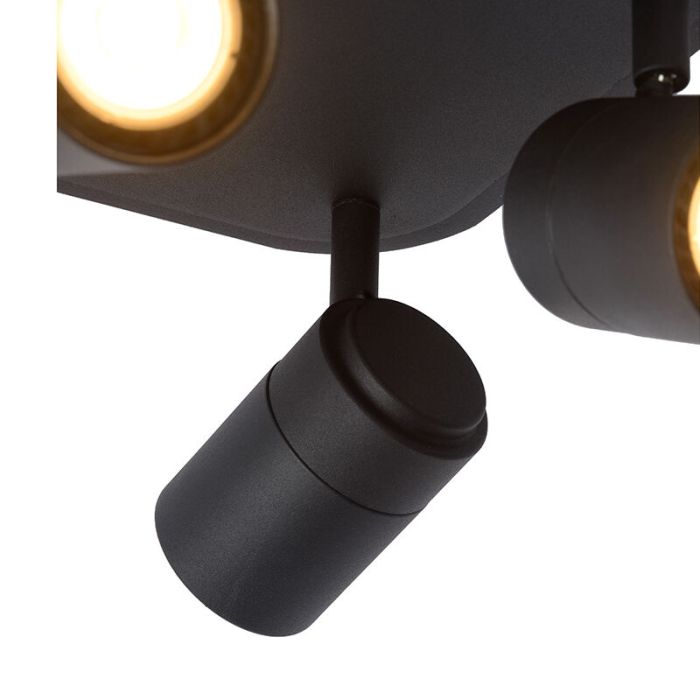 Black bathroom ceiling spotlight modern, Lennert, IP44