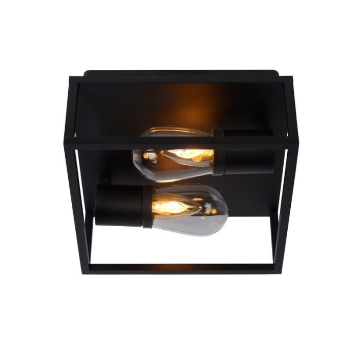 Black flush ceiling light modern, Carlyn, IP54