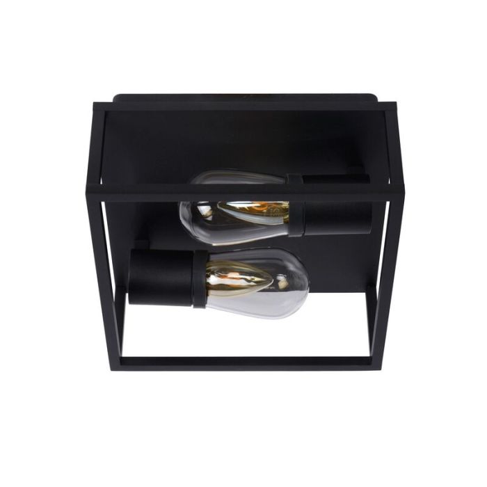 Black flush ceiling light modern, Carlyn, IP54