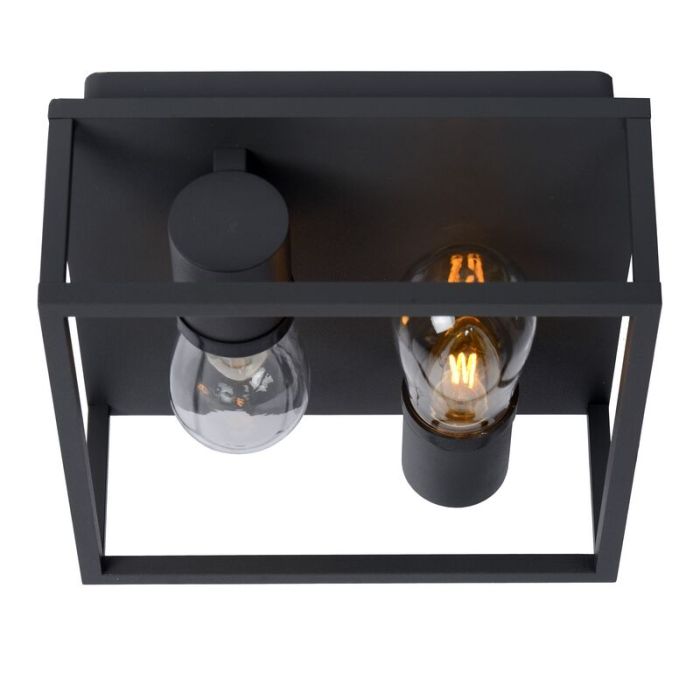Black flush ceiling light modern, Carlyn, IP54