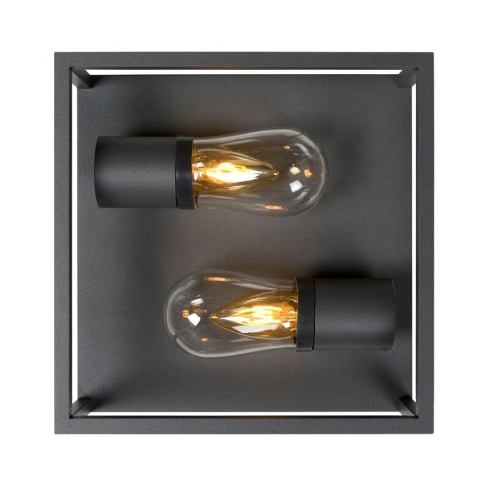 Black flush ceiling light modern, Carlyn, IP54