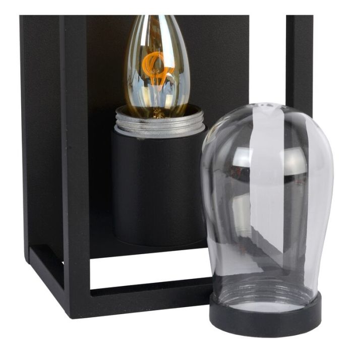 Black wall light modern, Carlyn, IP54
