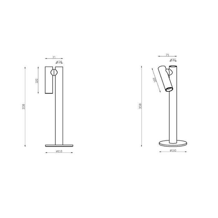 Black rechargeable table lamp modern, Antrim, 2,2W, 2700K LED, IP54, with touch dimmer