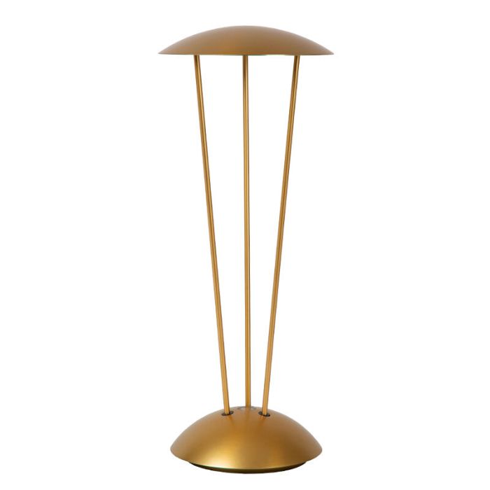 Brass rechargeable outdoor table lamp modern, Renee, 2,2W, 2700K LED, IP54, with touch dimmer