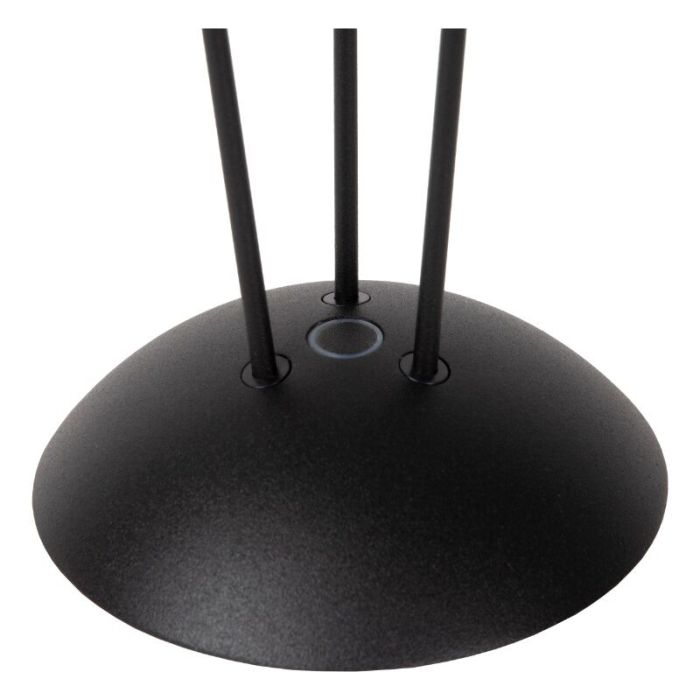 Black rechargeable outdoor table lamp modern, Renee, 2,2W, 2700K LED, IP54, with touch dimmer