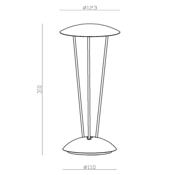 Black rechargeable outdoor table lamp modern, Renee, 2,2W, 2700K LED, IP54, with touch dimmer